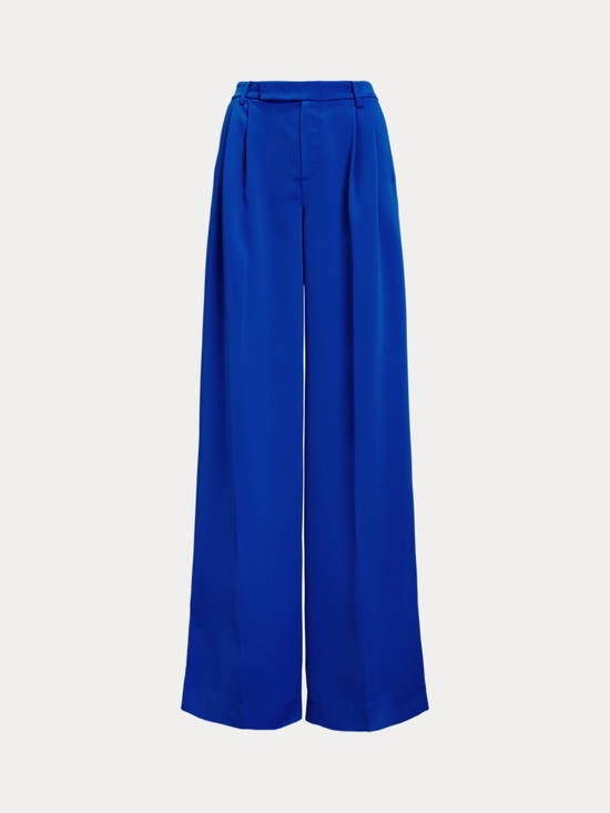 Ralph Lauren Pants - Lauren Ralph Lauren Pleated Satin Crepe Wide-Leg Pant